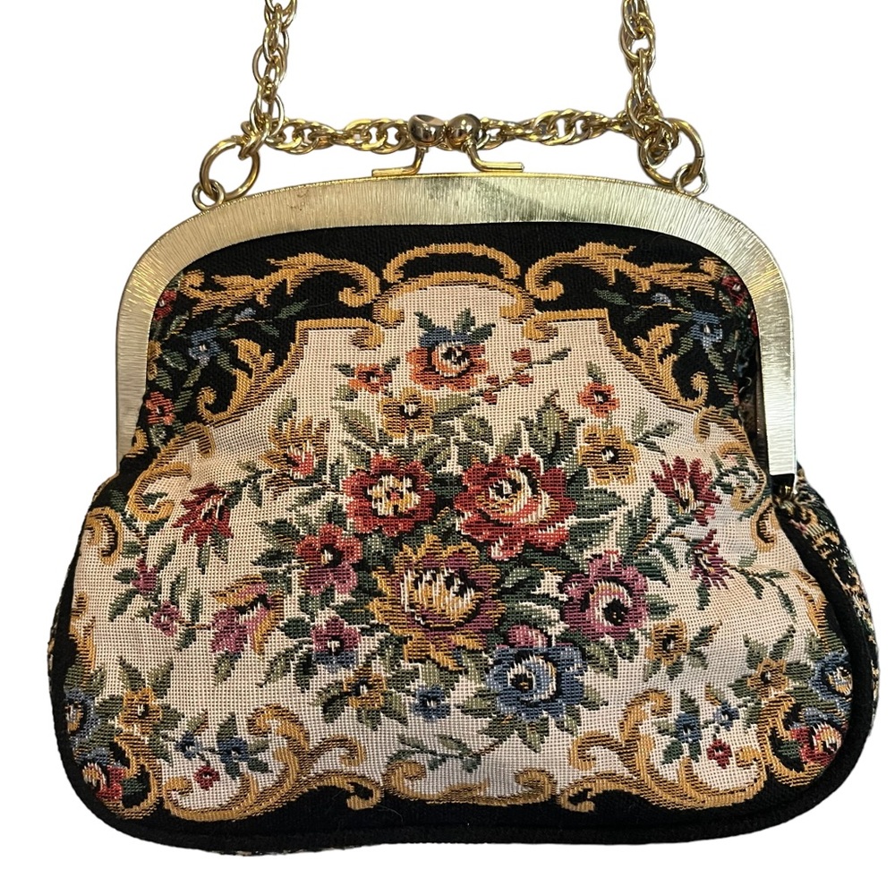 Vintage 60s Walborg mini floral tapestry evening bag - Picture 3 of 14